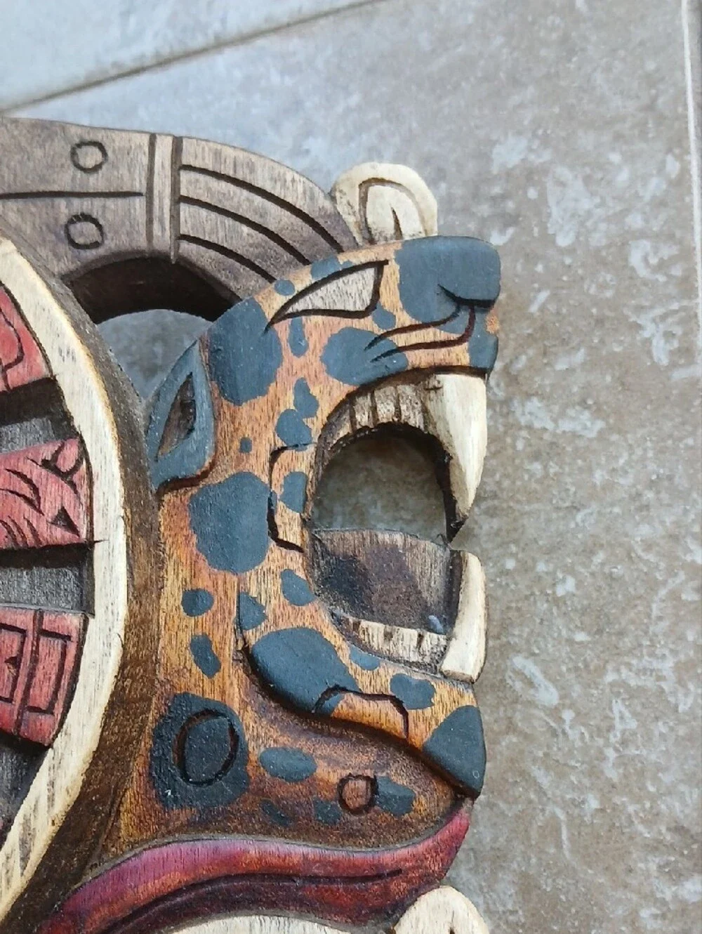Hand Crafted Wooden Folk Art Aztec Wall Mask Made in Mexico